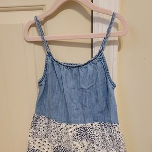 OskKosh girls dress, size 6/6x, blue and white